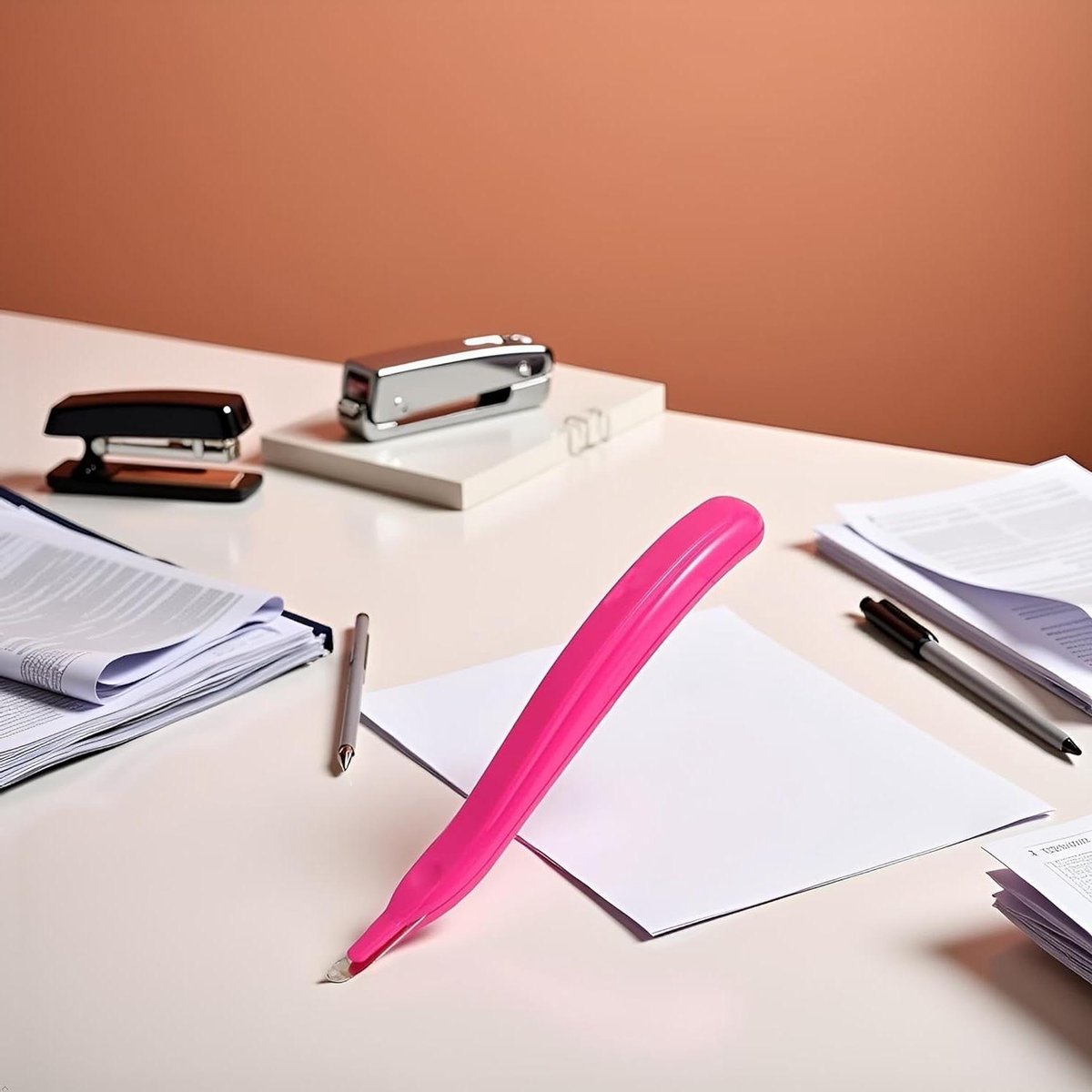 Nietverwijderaar Pen - Nietjestrekker Tool - Nietjes Verwijderen - Magnetisch Hoofd - 2.54 x 2.54 x 0.51 cm - Roze