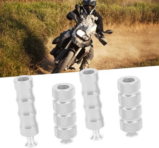 2 Paar CNC Motorfiets Gekartelde Shifter Peg Anti-Slip Versnellingspook Remhendel Voetsteunen Pedaal 6mm Gat Front Voetsteunen Voor Montage Bouten Moto(Splinter) — afbeelding 4