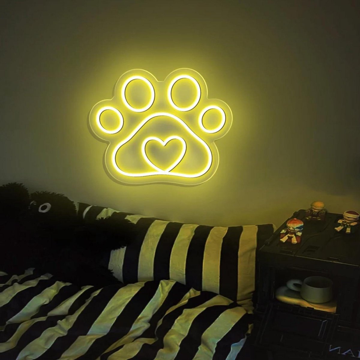 Neonbord Pootafdruk - Hondenpoot Licht - Decoratie en Sfeer - Instelbare Helderheid - 41 x 21 x 2 cm