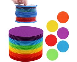 ForTomorrow Carpet Dot Markers Colored - 36 Pieces 10cm Round Circles Spot Marker Seats for Classroom Floor, Kids Kindergarten and Kindergarten (6 Colors)