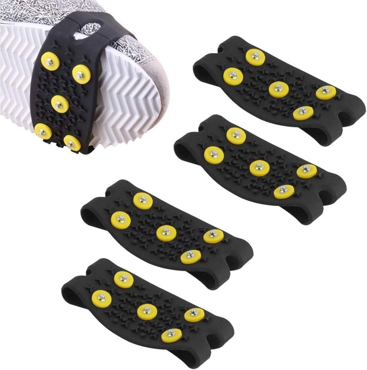 2 Paar Antislip Crampon Spikes voor Bergbeklimmen - IJs Grip Schoenbeschermers voor Veiligheid en Stabiliteit