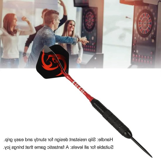 Professionele Darts Set van 3 Stuks met 24g Metaalpunten en Antislip Flights voor Thuis en Bargebruik, Darts Accessoires, Dartpijlen, Dartbord — afbeelding 2