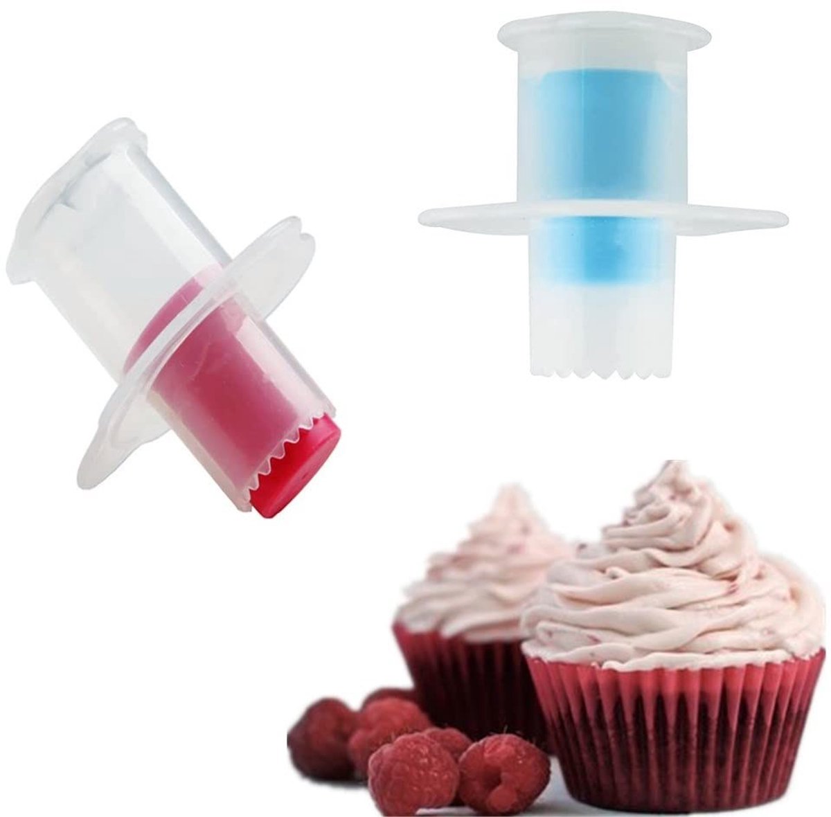Dailygoody - Cupcake-uitsteekvormpjes - Taartdecoratie - 2 stuks - Kunststof - Cirkelvormige uitstekers - Vaatwasserbestendig - Creatief bakken