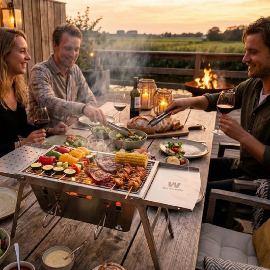 De Weele camping BBQ houtskool - kleine opvouwbare en draagbare mini barbecue - tafel BBQ / tafelbarbecue - tafelmodel van Merkloos — afbeelding 2