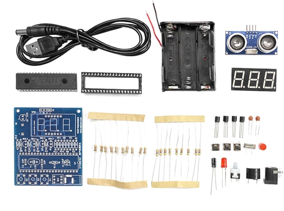 Dailygoody - Microcontroller Ultrasone Afstandsmeter - Solderen - 60x70mm - Ultrasone Sensor - Ideaal voor hobbyisten - Leer eenvoudig solderen