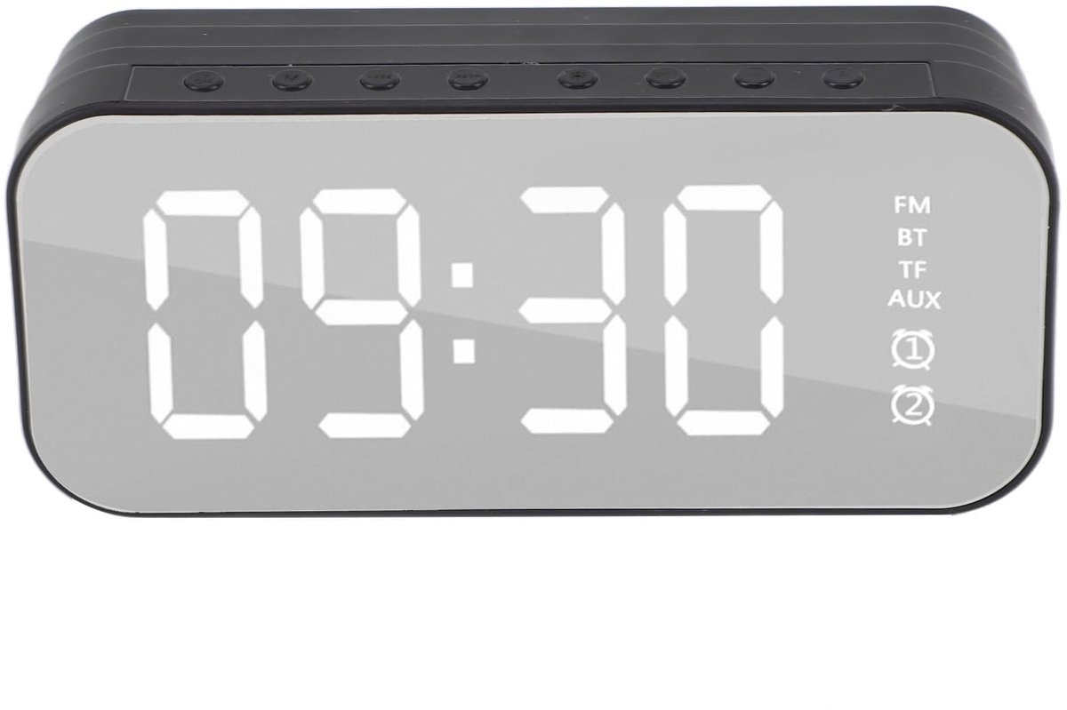 Dailygoody - Wekker met draadloze luidspreker - Multifunctionele digitale klok - Compact en lichtgewicht - Bluetooth-luidspreker - Geschikt voor slaap...