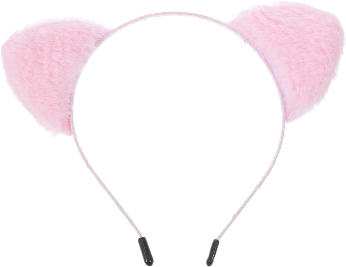 Schattige Kat Oren Haarband voor Dieren Kostuum, Perfect voor Feestjes en Spa Dagen, Pluche Witte Haarband met Oren