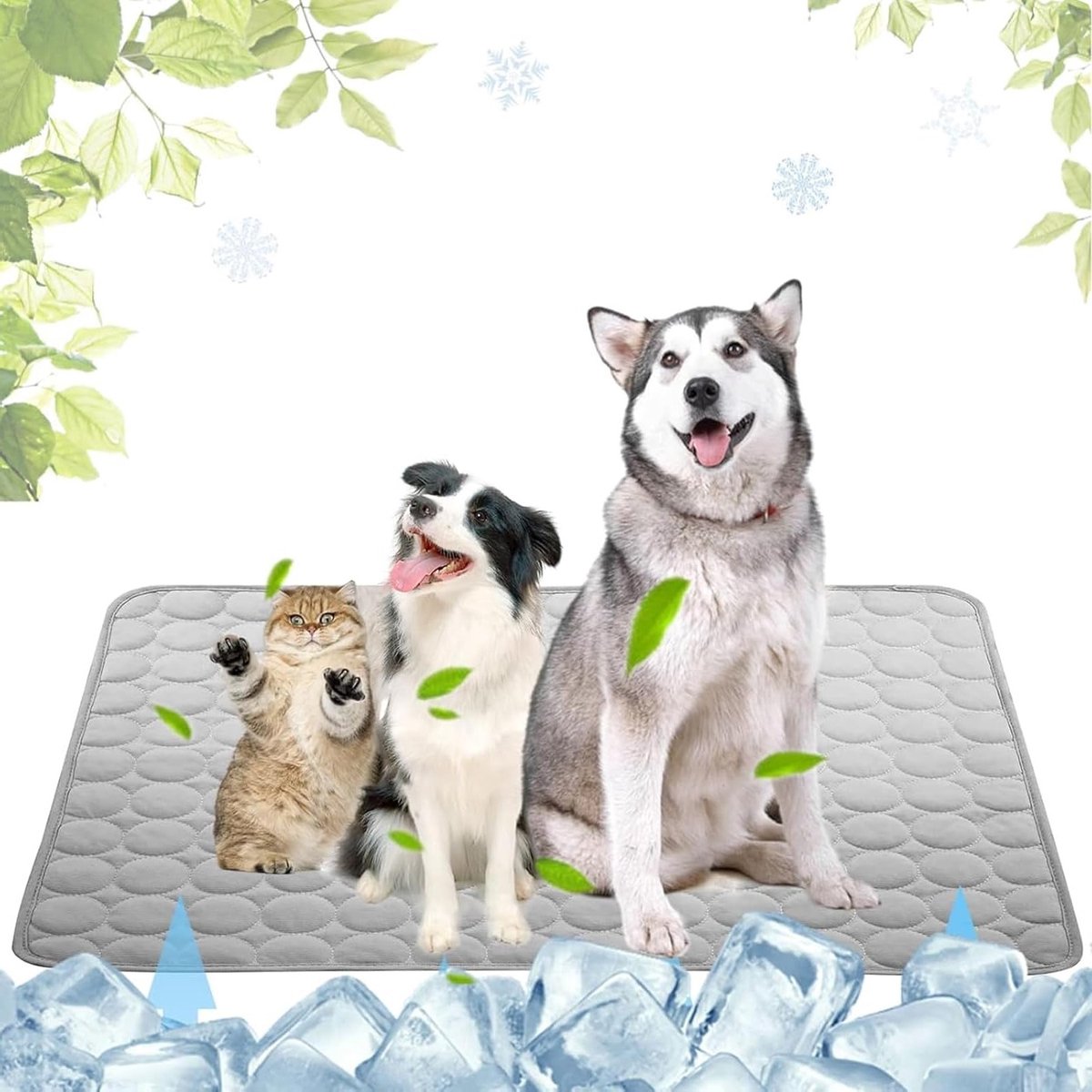 Koelmat voor Honden M, 62 x 50 cm - Koeldeken, Zachte Hondenkussen, Buitengebruik, Ademend en Hitteafvoerend, Geschikt voor Honden en Katten