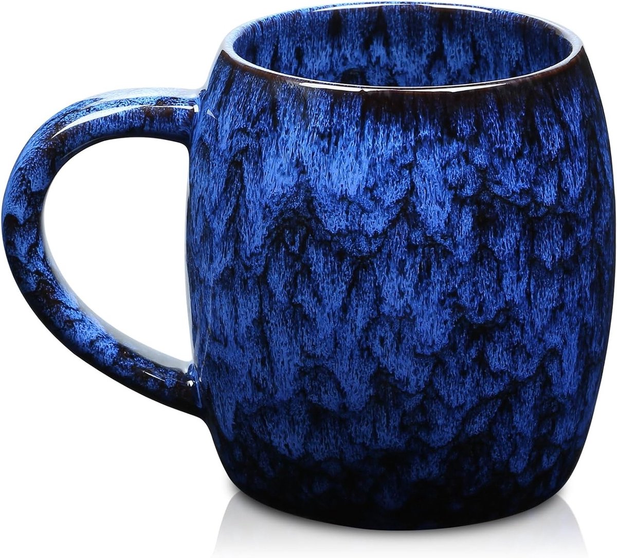 Extra grote keramische koffiemok van 750ml met grote handgreep, handgemaakt met glazuur, ideaal voor koffie, thee en warme dranken, magnetron- en vaatwasserbestendig