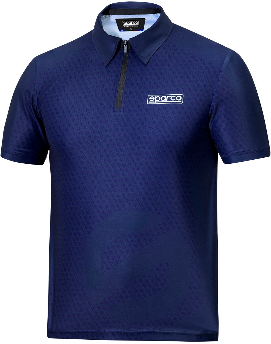 Sparco Subly Poloshirt - Zwart/Marineblauw