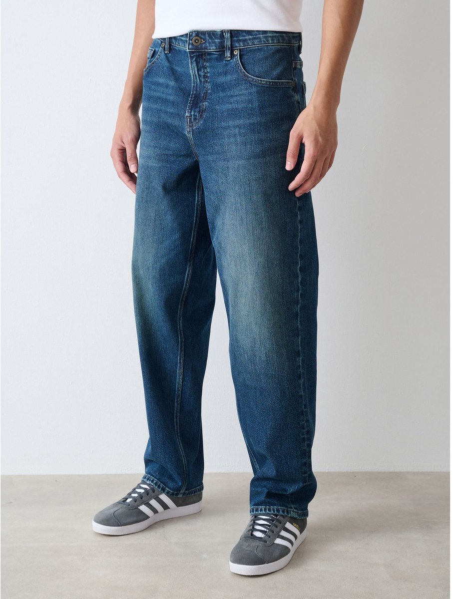 Next - Heren - Authentic stretchjeans met ruimvallende pasvorm - Blauw