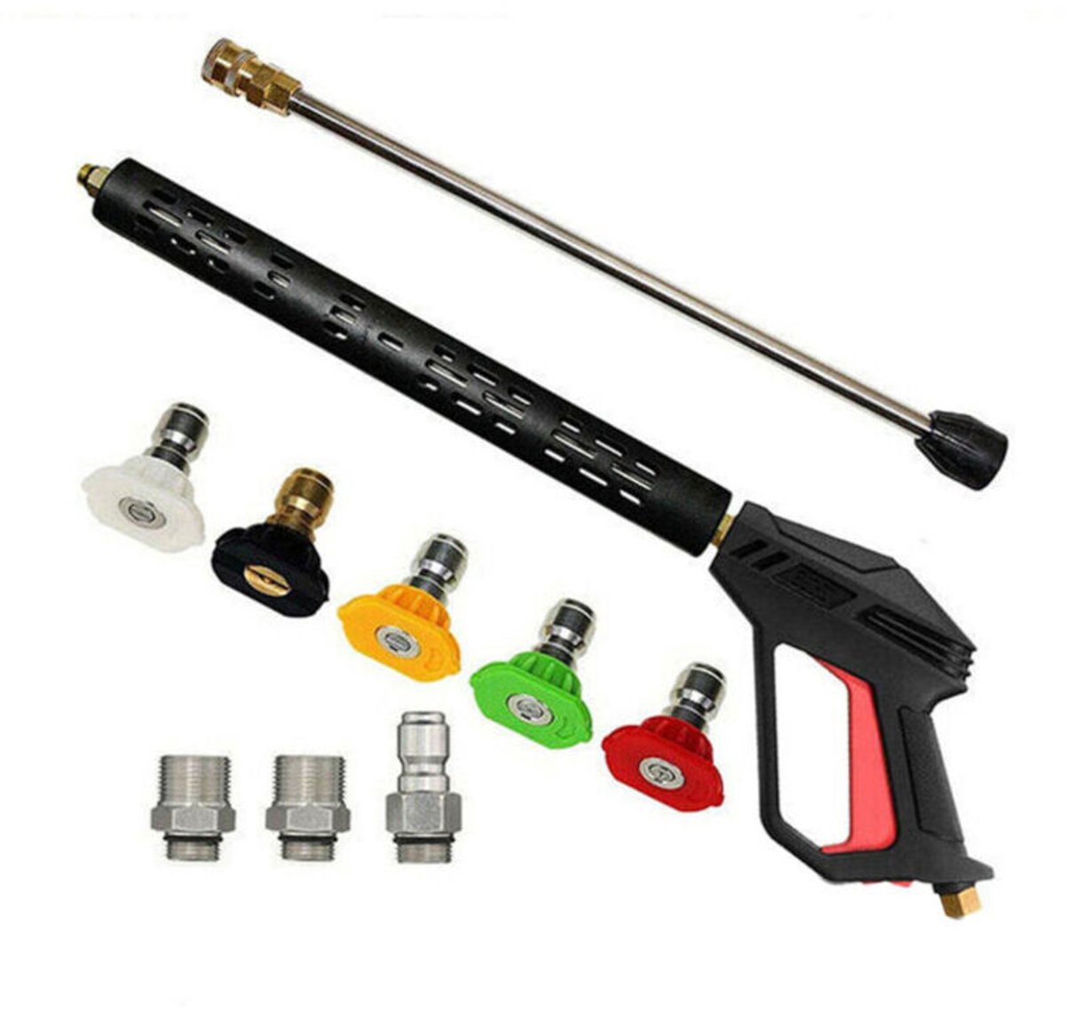 Hogedrukspuitpistool met 5 verwisselbare sproeiers, 4000 psi m22 sproeierset, geschikt voor K2, K3, K4, K5, K6 en K7 hogedrukreinigers.