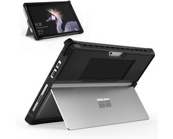 Dailygoody - Behuizing voor Microsoft Surface Pro 7 - Robuuste Bescherming - Handige Polsband - Zwart - Geschikt voor Type Cover - Altijd Veilig in Ge