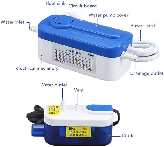 Allecto - Mini Split HVAC Condensate Pomp - Energiezuinig en Stil - 110-240V - Condenswaterafvoer - Compacte oplossing - Efficiëntie - Voor aircond... van Merkloos — afbeelding 3