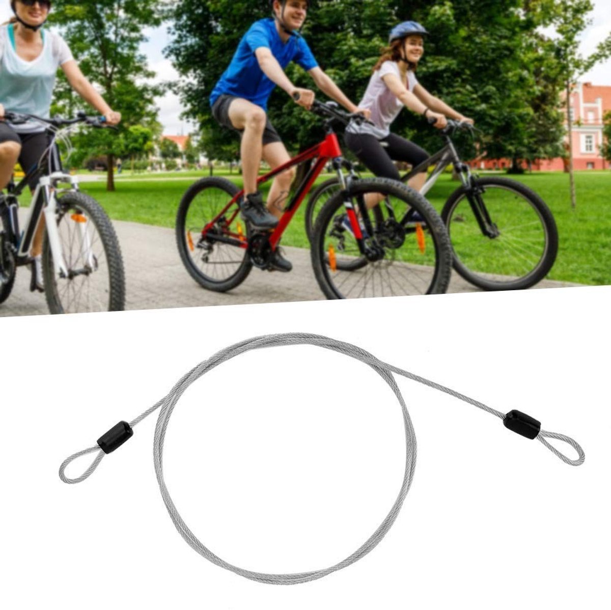 Dailygoods - Beveiligingskabel - Fietsslot - Veilig en praktisch - 100 cm - Rvs kabelslot - Geschikt voor fiets en scooter - Zilver