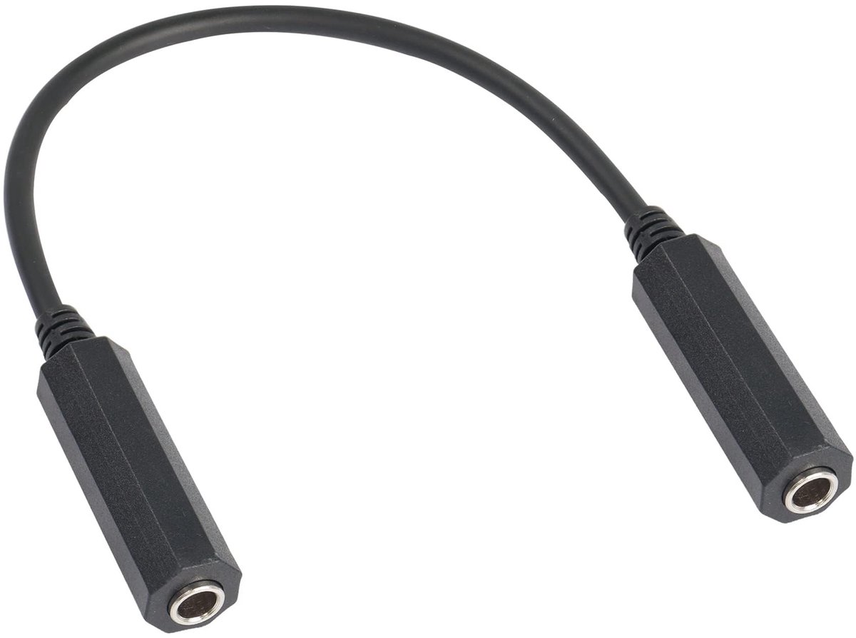 Dailygoody - QIANRENYON 1/4" Female naar 1/4" Female Coupler - Stereo Audio Adapter 30 cm