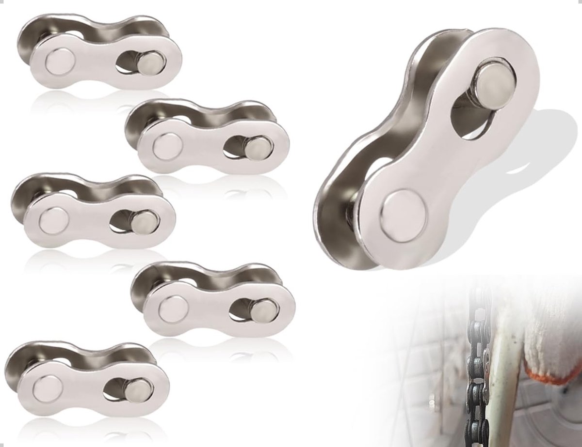 NTHProducts - Fiets Kettingsloten - Reusable - Bescherming voor fietsen - Zilver - 9-speed ketting - Voor fietsen, reizen en competitie