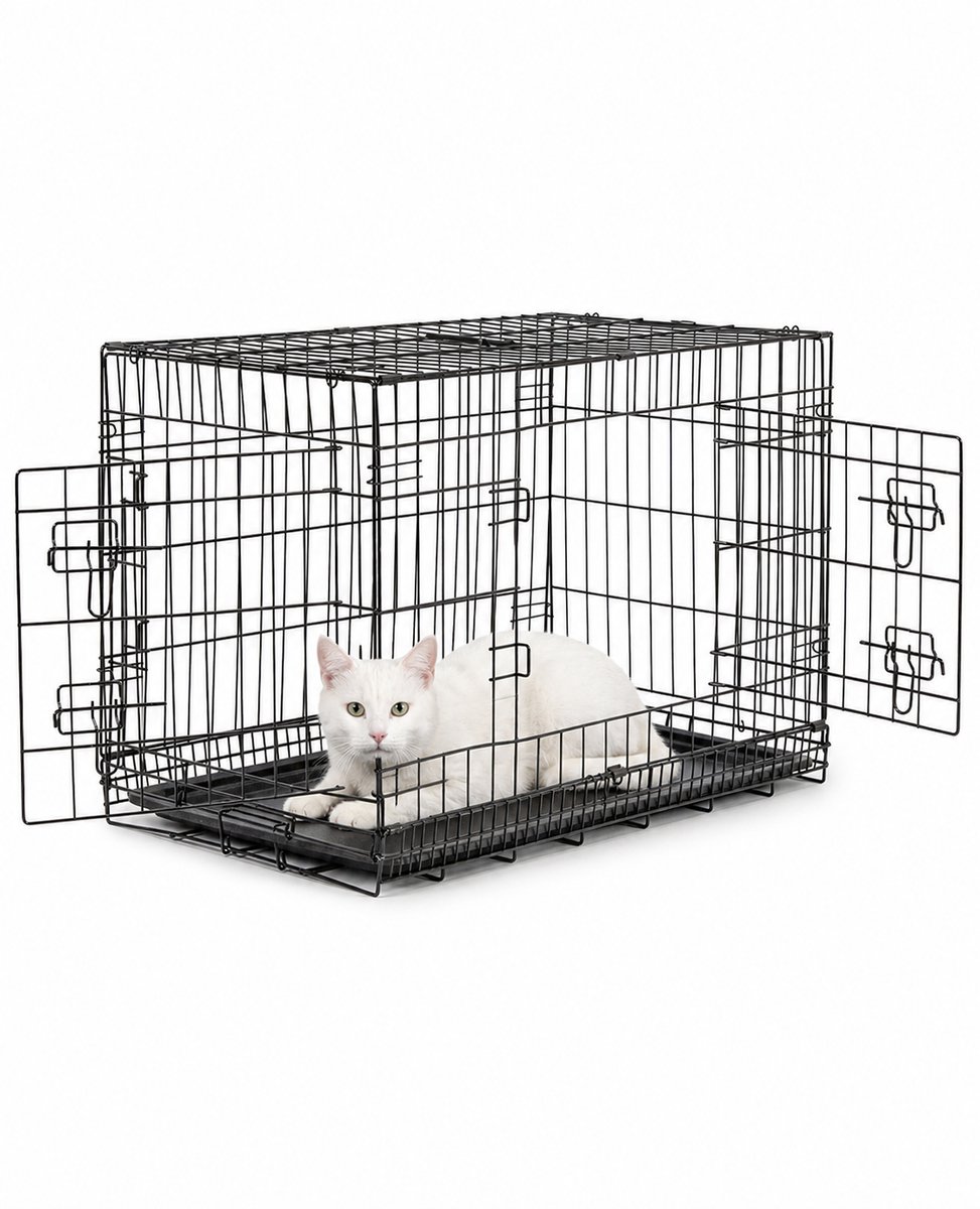 lionto Katten transportkooi, met scheidingswand & slot 76x49x56 cm