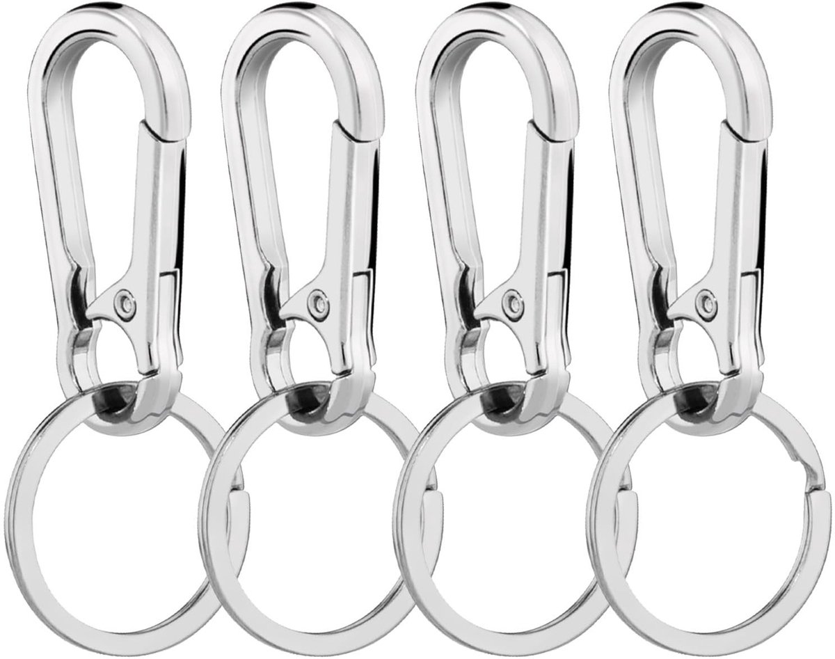 Dailygoody - Metalen sleutelhangers - Karabijnhaak set - Multifunctioneel ontwerp - Unisex - Anti-roest zinklegering - Perfect voor sleutels - 4 stuks