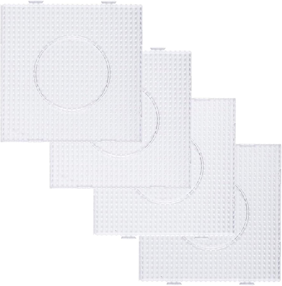 OLOEY Perler kralenbasis-52 spijkers-2,6 mm transparante plastic basis-geschikt voor perler kralen knutselprojecten voor kinderen(4 stuks per verpakking)