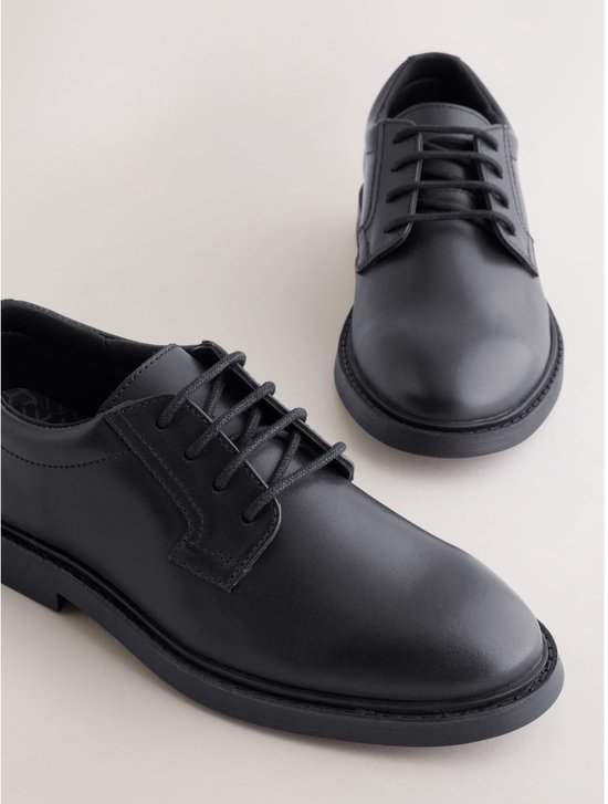 Next - Jongens - Leren veterschoenen voor school - Zwart
