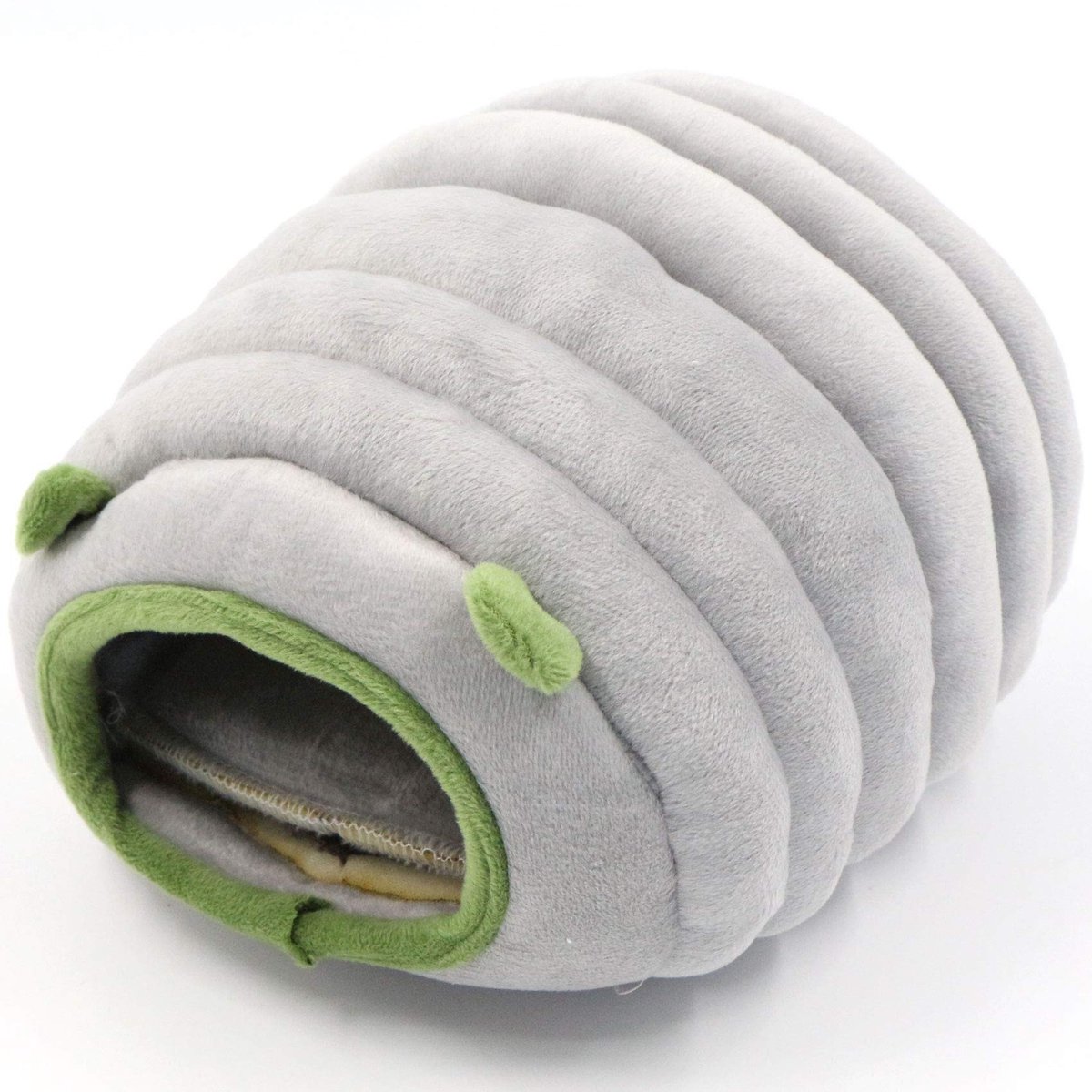 Dailygoody – Bed voor kleine dieren – Knuffelbed – Warm nestbed – Grijs en groen – Multifunctioneel pluche katoen – Geschikt voor hamsters, cavia’s, c
