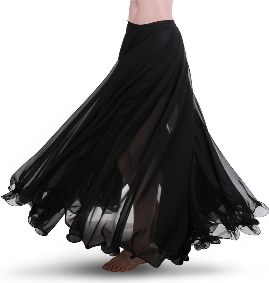 Maxi Voile Belly Dance Rok voor Dames | Full Tribal Chiffon Skirt | 720 Graden Swing Rok voor Dans Training