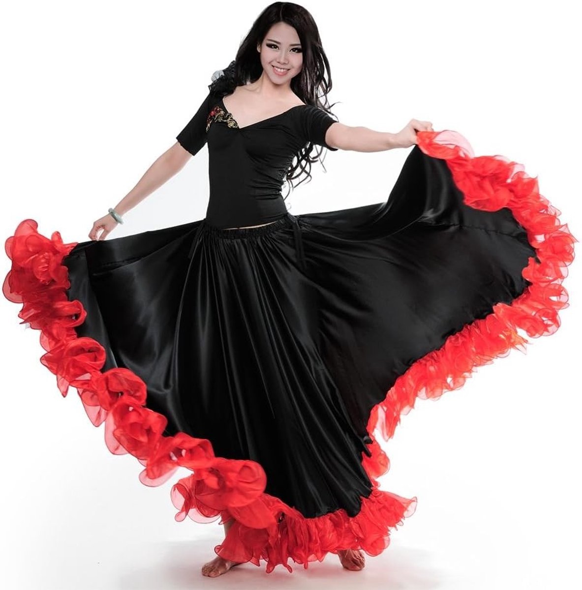 Belly Dance Rok voor Vrouwen met 25 Yards, Tribal en Flamenco Stijl, Perfect voor Halloween en Festivals