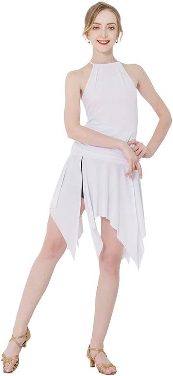 Elegante Latin Ball Gown voor Dames - Salsa, Rumba en Samba Dansjurk met Pailletten en Comfortabele Pasvorm
