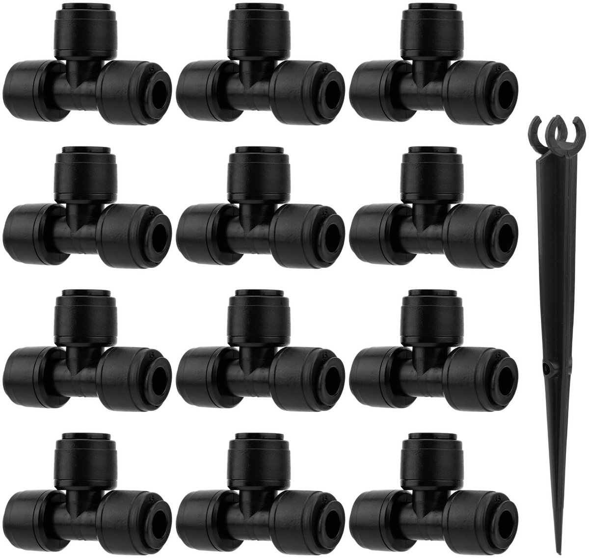 Dailygoody - Drip Irrigation System - Tuinonderhoud - Leakproof - Zwart - Irrigatie T-stukken - Geschikt voor tuinen en boerderijen - Compleet set