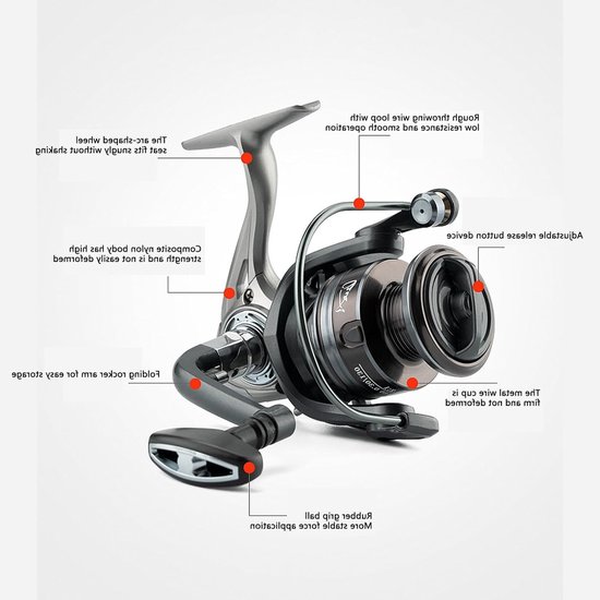 Krachtige Spinning Reel met 10kg Remkracht voor Zoet- en Zoutwatervissen - Ideaal voor Forel, Baars, Snoek en Karper — afbeelding 5