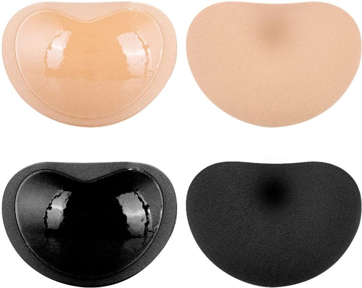 2 paar zelfklevende beha-inzetten, herbruikbaar en ademend, spons push-up pads voor extra volume