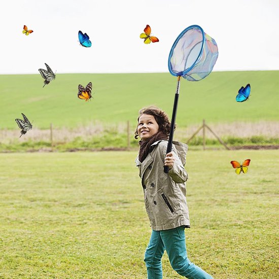 Dailygoods - CONNECTION Telescopisch schepnet voor kinderen, 41-150 cm, vlindernet met telescoopstang, kindervisnet, kinderschepnet, geschikt voor insecten, vissen, vissen, outdoor, strand, vijver, tuin, zwembad van Dailygoods — afbeelding 4