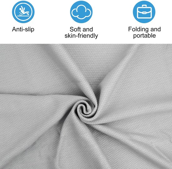 Dailygoody - Antislip yogamat - Yoga-handdoek met handgrepen - Blauw - Hot yoga - Ideaal voor pilates en bikram — afbeelding 4