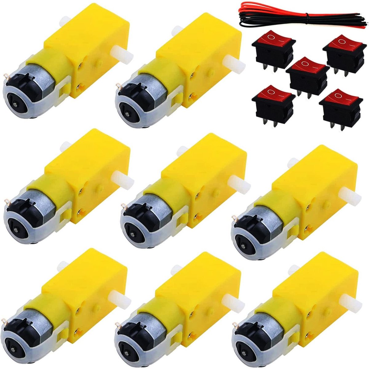 Dailygoody - 8x DC Motor Set voor Arduino - 3V-6V - Ideaal voor Robotica en Speelgoed