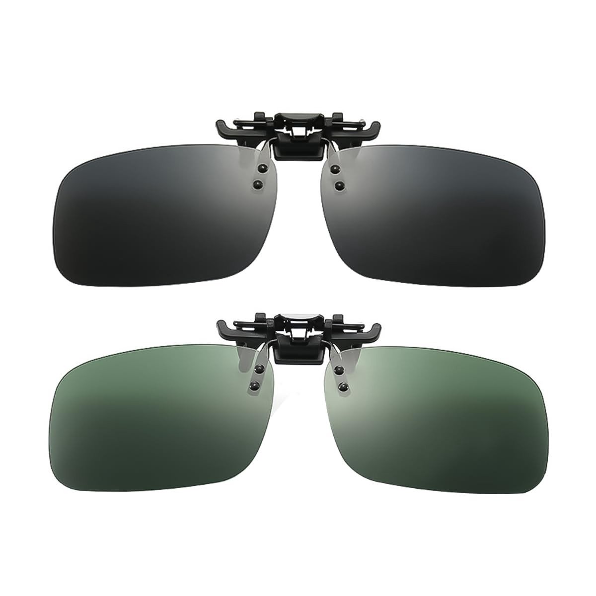 Dailygoods - Clip-on zonnebril - Gepolariseerde lens - Opklapbare randloze bijziendheidszonnebril - Geschikt voor autorijden - Voor mannen en vrouwen