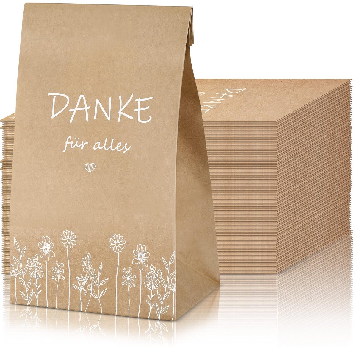 Dailygoody - Kraftpapieren zakjes - Gastgeschenken - 100 stuks - Bruiloft en communie - Vrolijke verpakking - Perfect voor feesten en evenementen