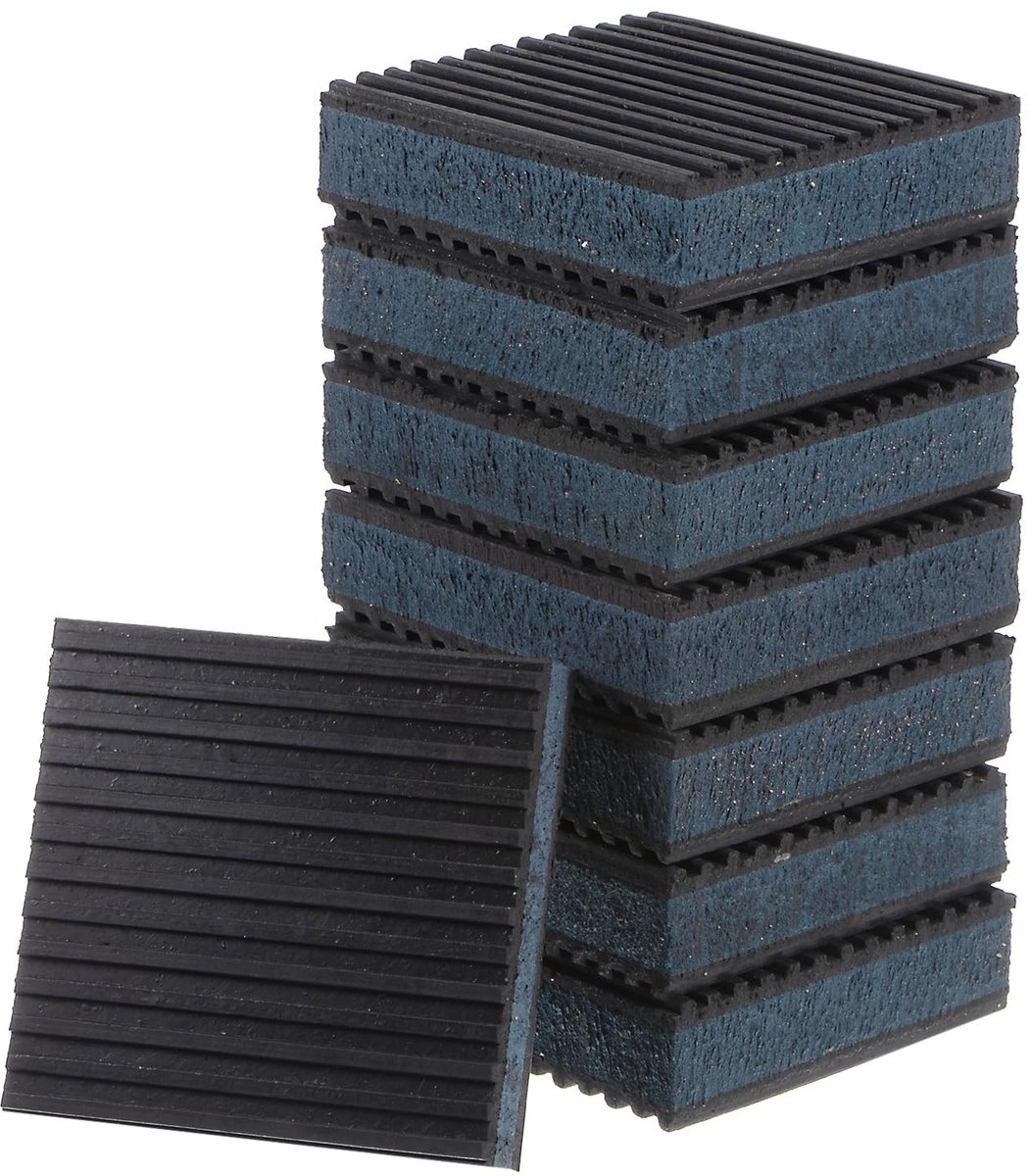 Dailygoody - Foam Rubber Anti Vibratie Pads - Antislip - Zwart en Blauw - Isolatie Rubber Pads - Geschikt voor Wasmachines en Systemen