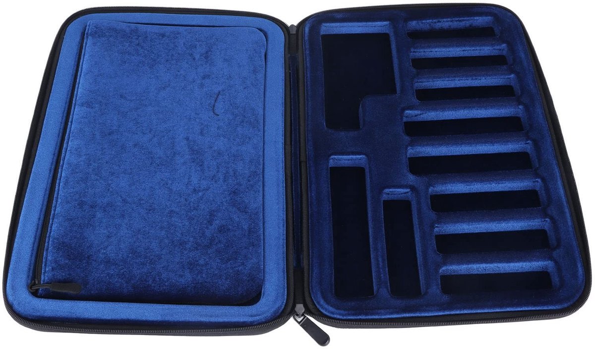 Dailygoody - Saxofoon Mondstuk Opbergdoos - Draagbare Mondstuk Case - Zachte Comfortabele Tas - Zwart - Handige Accessoires voor Muzikanten - Ges