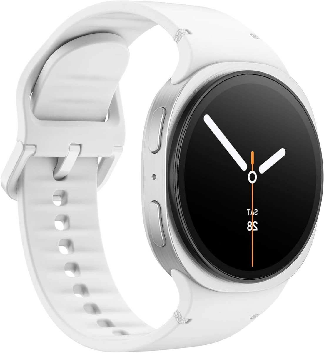 Sportieve Silicone Vervangband voor Samsung Galaxy Watch 8 en 8 Classic - 40mm/44mm & 46mm - Comfortabele Polsband voor Mannen en Vrouwen, Wit