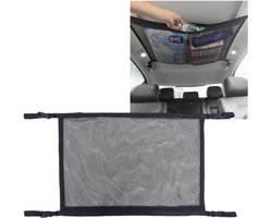 1 stuk - Opbergtas van mesh voor op het autodak - Zeer elastisch, ademend en rekbaar - Opbergtas voor in de auto - Opbergvak voor op het dak - 23*22*3 cm - Organiseert en bewaart spullen in de auto - Zwart