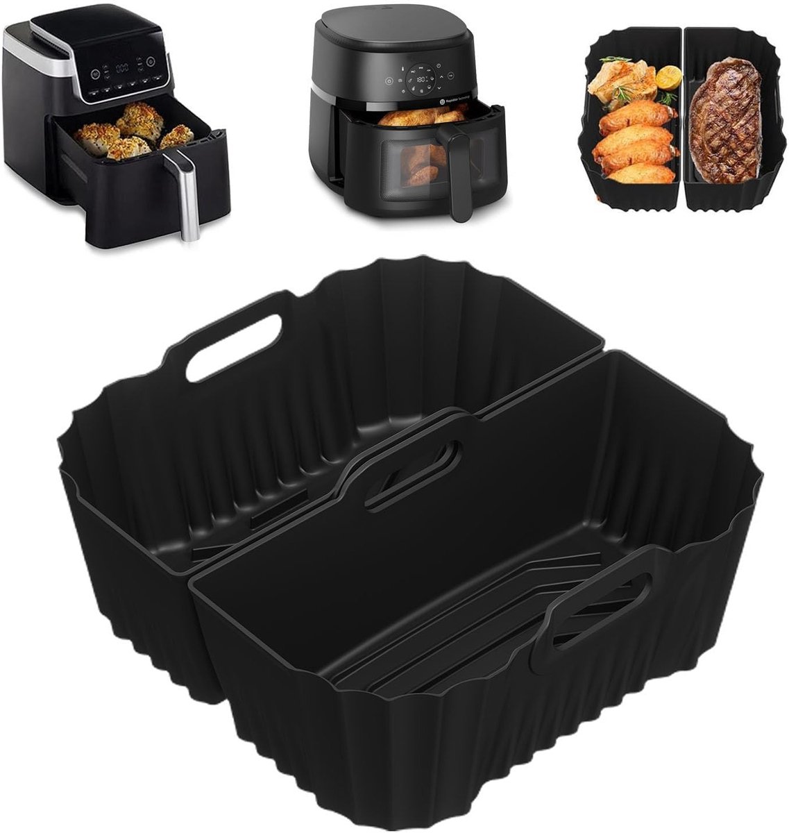 Siliconen Bakvorm voor Airfryer 19-23 cm, Geschikt voor Verschillende Merken, Ideaal voor Gezond Bakken en Koken