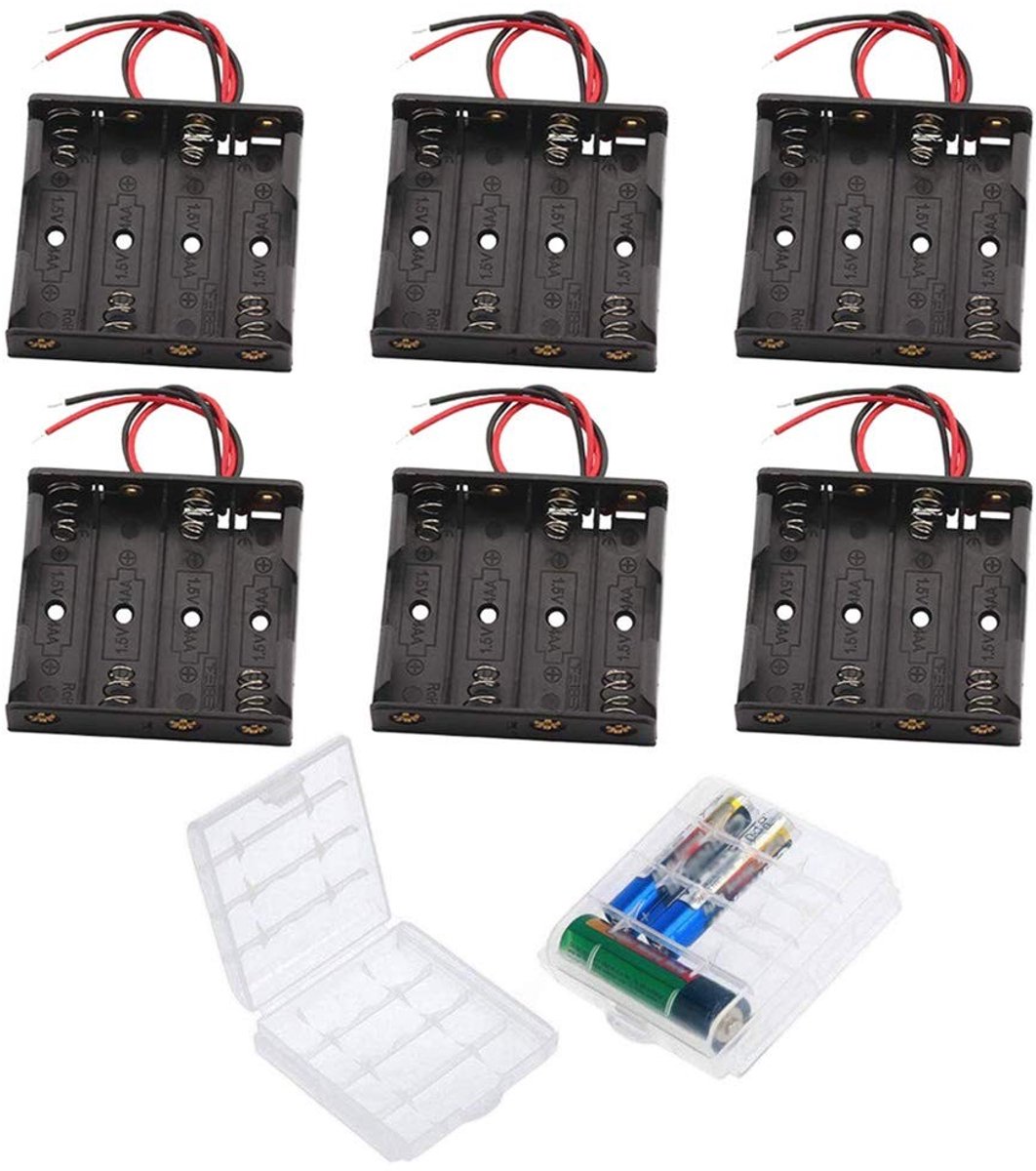 Allecto - Batterijhouder - 6-delige batterij-opbergdoos - Bescherming