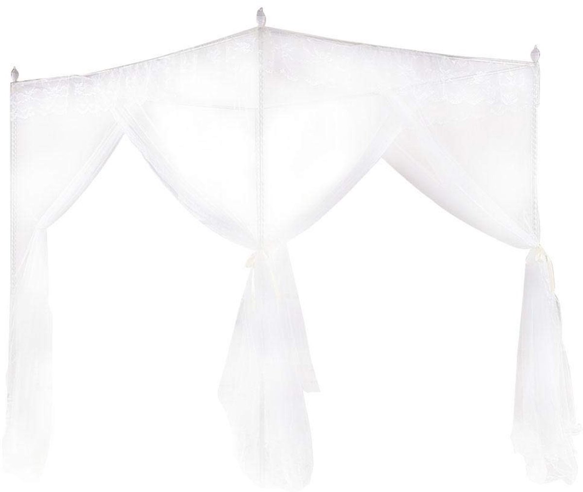 Solidchoice - Luxe Bedgordijn met Mosquito Net en Drie Openingen