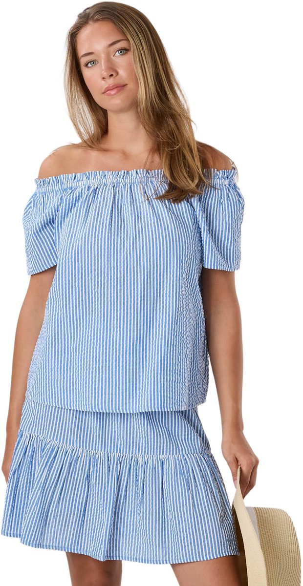 Seaside Marina Seersucker Singoalla Top – Damesblouse – Maat 36