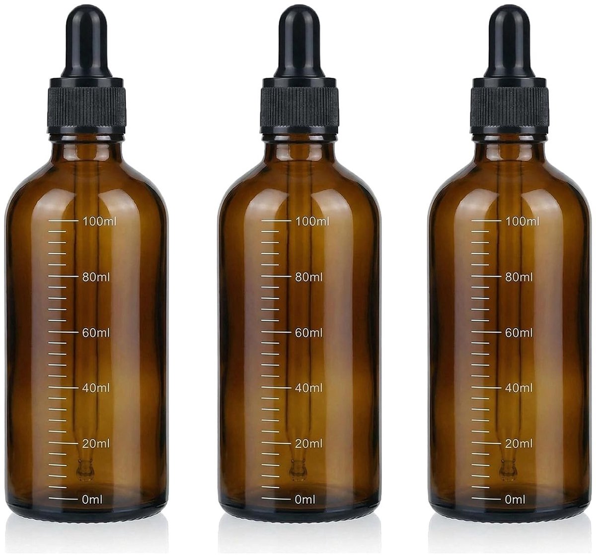 Allecto - Amber Glazen Fles - Druppelpipet - Herbruikbaar - 100ml - Etherische Olie - Aromatherapie - Geschikt voor Volwassenen