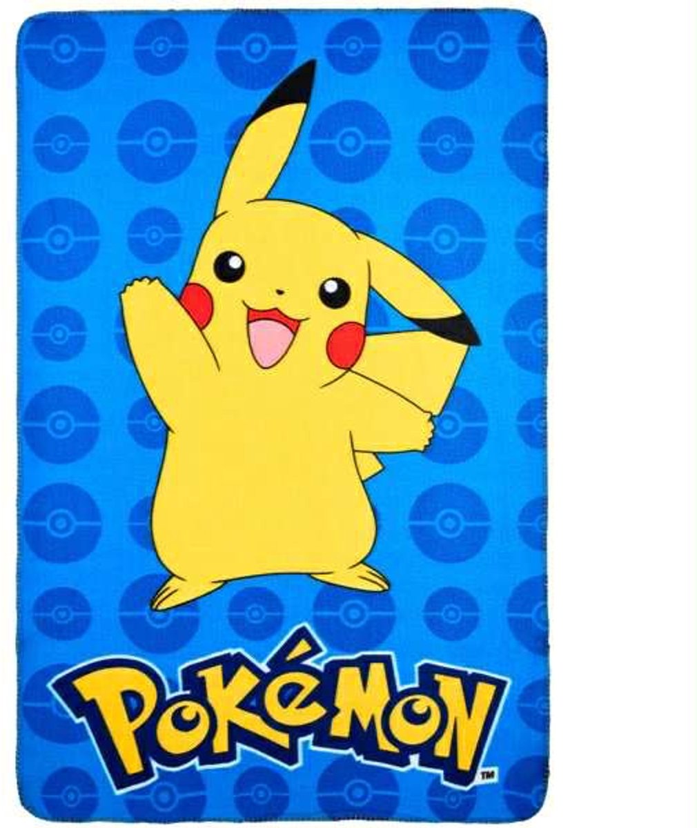 oeko tex Pokémon Pikachu fleece deken 100 x 150 cm Blauw