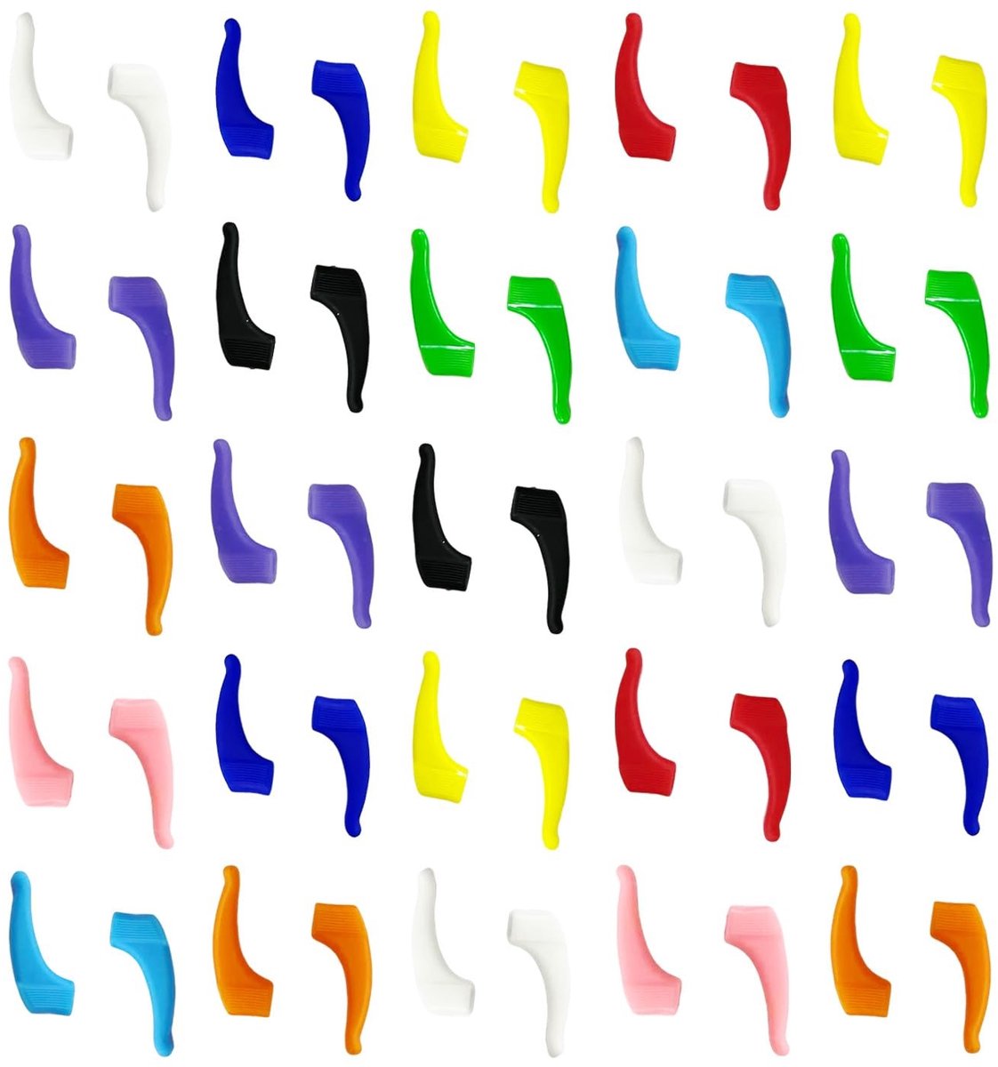 NTHProducts - Antislip brilpoten - Silicone afdekkingen - Comfortabel en elastisch - 25 paar - Voor brillen - Kleur: variabel