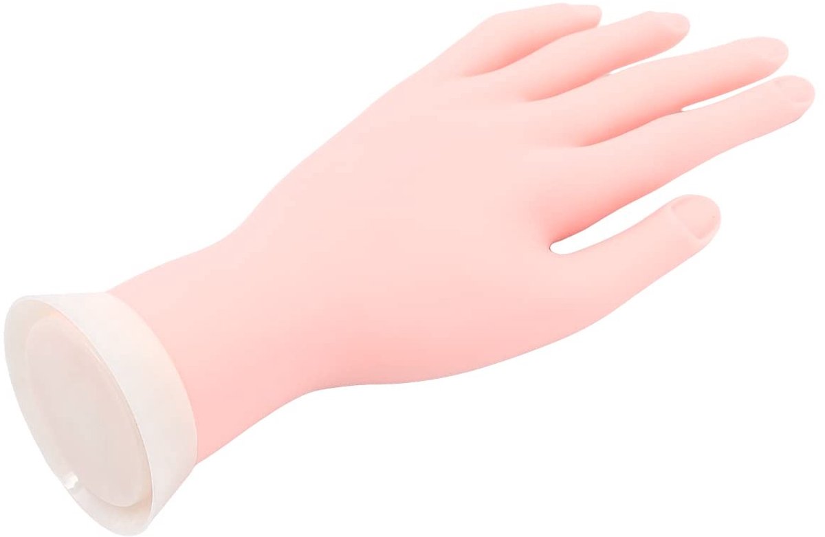 MTTProducts - Manicure Practice Hands - Flexibele Rubber Hand - Ideaal voor Nagelkunst - Perfect voor Beginners - Nageltraining - 1 stuk