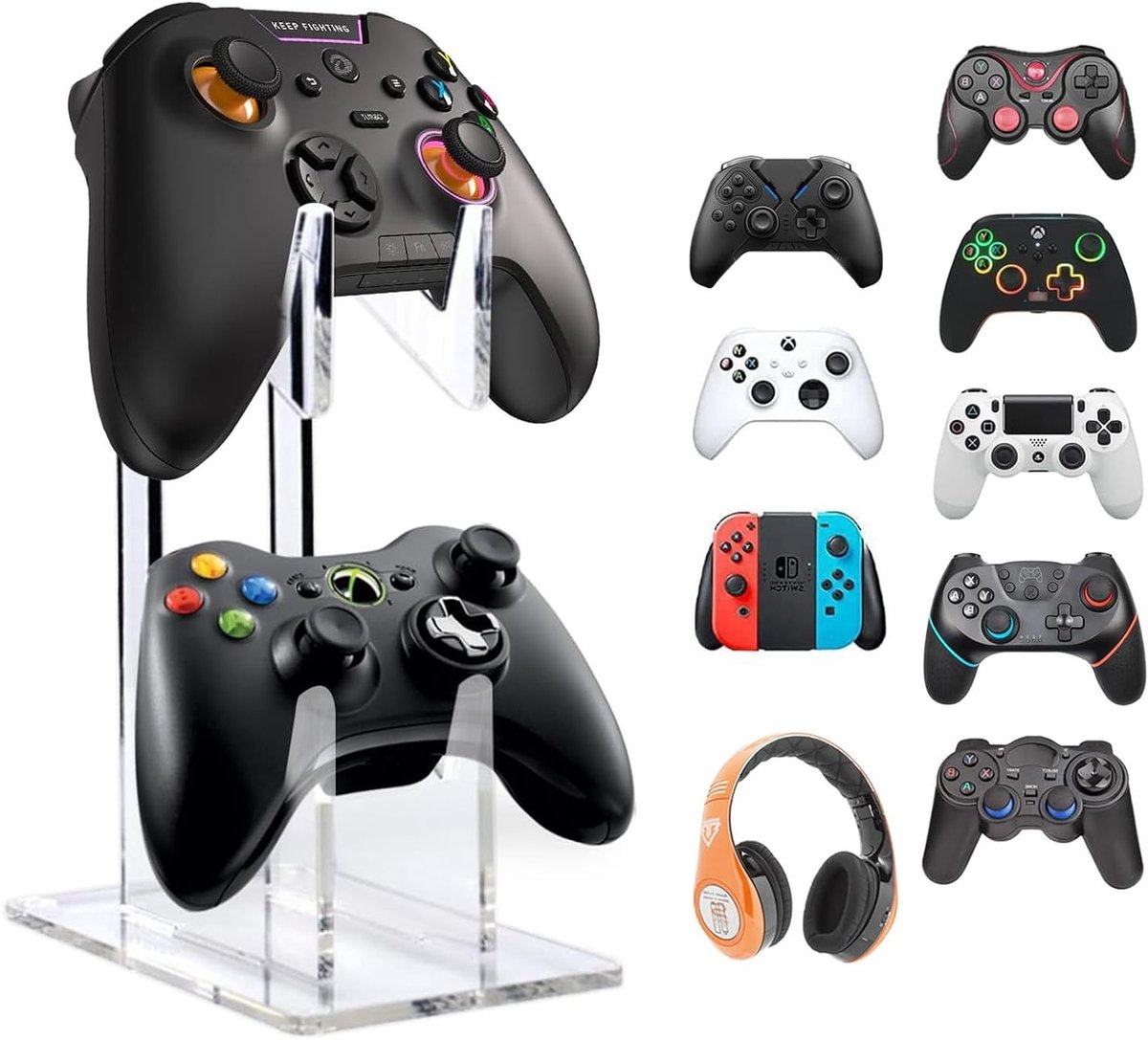 Universele gamecontrollerhouder voor PS4, PS5 en Xbox - Standaard met hoofdtelefoonhouder en accessoiresopslag